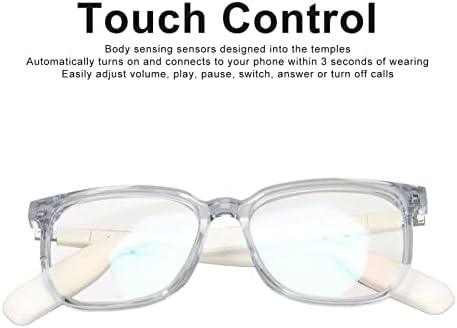 מגע וקול עוזר תואם חכם משקפיים, מיקרופון מובנה ורמקול, אייפ67 עמיד למים, 120 שעות סוללה, אלקטרוני משקפיים עבור ספורט,