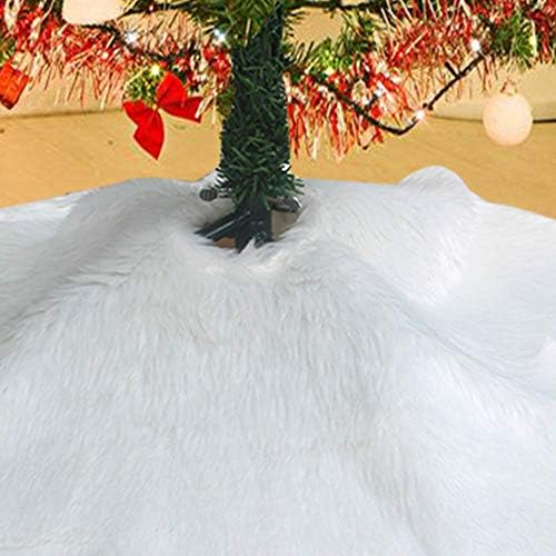 חצאית עץ חג המולד של Awtlife Faux Fuaux 60 אינץ 'שלג רך לבן אלגנטי לעיצוב חג