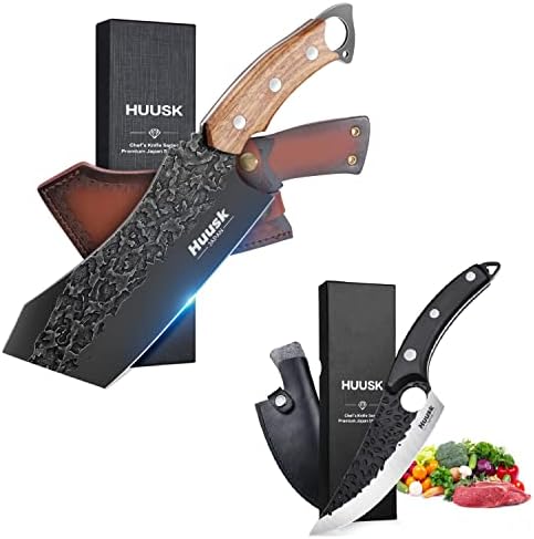 הוסק אספנות סכיני סט שף סכין & מגבר; בשר קליבר סכין עם חגורת נדן אריזת מתנה