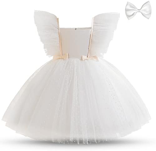 NNJXD של בנות טול פרח נסיכת חתונה שמלת שרוול ארוך לשמלת פעוטות ותינוקות
