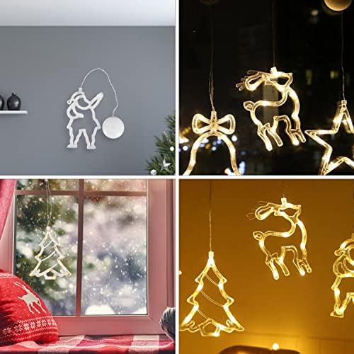 עיצוב Hanabass 4 יחידות חג המולד תלויה בחג המולד קישוט לחג המולד אור 3D וילון LED מיתר אור קליל קליל קליל אורות