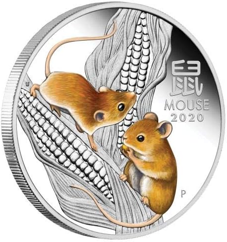 2020 עכברוש מגלגל המזלות האוסטרלי גניבת תירס מצופה כסף מצופה מכסף מטבע גנגי שנת Gengzi Gengzi