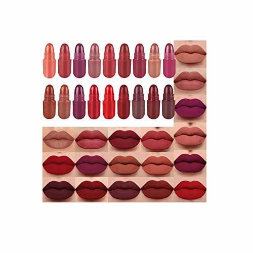 18 יחידות מיני כמוסה שפתון סט קלאסי מט אדום טון שפתון עמיד למים לאורך זמן גבוהה פיגמנט שפתיים איפור מתנה עבור נשים בנות