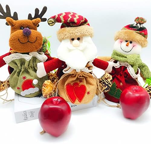 חג המולד קישוט כסף מחזיק תיק קריקטורה ערב מתנת עץ תיק שקית אחסון יצירתי מתנה דקורטיבי חג המולד סוכריות תיק חג