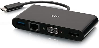 USB -C® ל- HDMI®, VGA, USB -A ו- RJ45 מתאם Multiport - 4K 30Hz - שחור