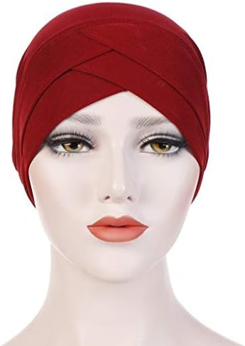 נשים בבאגי רך רפוי כפת כובע לעטוף לפרוע טורבן צעיף מוצק כובע מוסלמי בייסבול כובעי בציר בייסבול כובע
