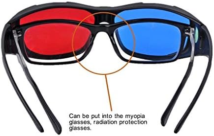 ביאל 3 מארז אדום-כחול 3 משקפיים עם משקפיים מקרה / ציאן אנאגליף פשוט סגנון 3 משקפיים 3 ד סרט משחק-שדרוג נוסף סגנון