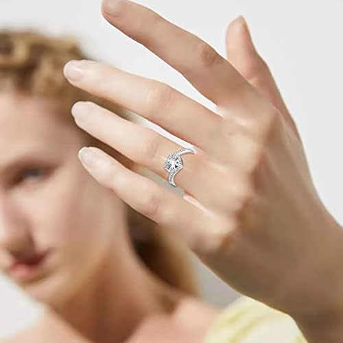 2023 טבעת יהלום חדשה בצורת לב לנשים תכשיטי אופנה אביזרים פופולריים טבעות ציפורניים לנשים