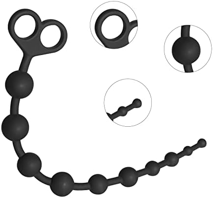 חרוז אנאלי של Shkanla Silicone עם 10 כדורים, צעצועים מין אנאלי של תקע שרשרת אנאלי עם טבעת משיכה בטוחה