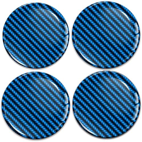 מעבדות ביומאר 4 x 65 ממ 3D מדבקת סיליקון שחור כחול עיצוב פחמן לכובעי רכזות כובעי רכזות מכסה מדבקה גלגלים כובע