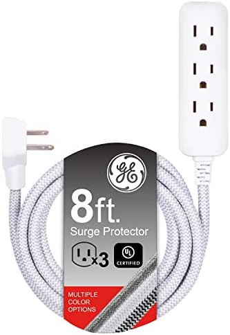 Ultrapro ge 4 יציאה USB תחנת טעינה, 6 רגל, לבן, 44139-T1 & Ge Pro 3-Outlet Struce עם הגנה על מתח, 8 רגל