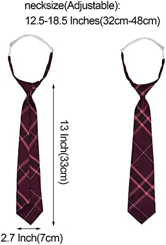 סוכריין 5 יחידות של ילד עניבה מראש קשור מתכוונן צוואר רצועת עניבה משובץ רוכסן עניבת לחתונה סיום בית ספר קוספליי מדים