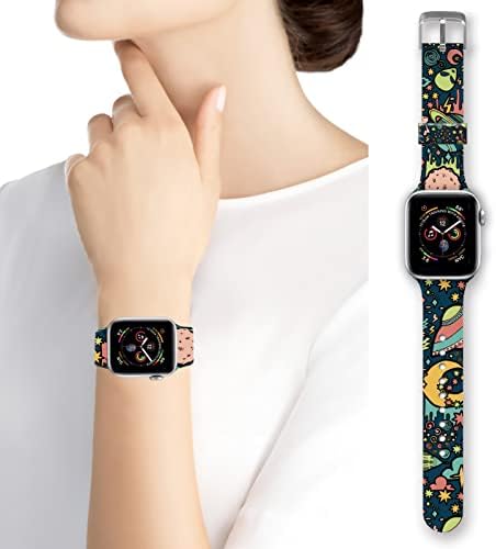 להקת Zoteda Sport תואמת להקות Apple Watch לגברים ונשים לייזר צבעוני לייזר מודפס להחלפה ללא דו -פדיון להחלפה עבור