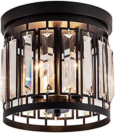 ארוצי אלגנטי קריסטל סומק הר נברשת אור מתקן עם ק9 קריסטל, 3 אור מודרני קרוב לתקרה אור למטבח מסדרון חדר אוכל סלון ה12 בסיס
