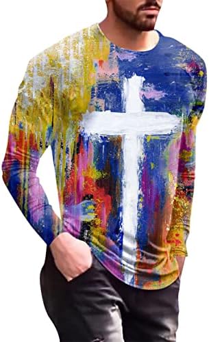 XXBR חייל חולצות שרוול ארוך לחולצות לגברים, סתיו 3D חידוש אמונה ישו ישו אימון הדפסים אתלטיקה טי טריק