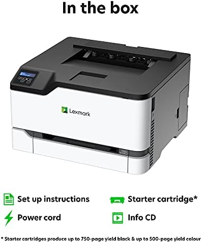 מדפסת לייזר צבעונית לקסמרק ג3326 וואט עם מדפסת משרדית אתרנט, ידידותית לנייד, אלחוטית עם הדפסה דו צדדית אוטומטית