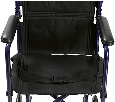 כונן רפואי דלוקס קל משקל אלומיניום תחבורה כיסא גלגלים, כחול, 17