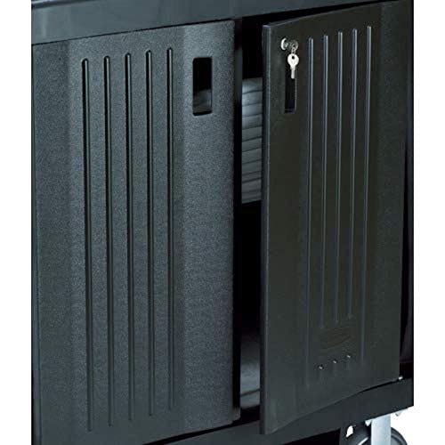 גומי מסחרי מנהלים סדרת פג619700 בלה נעילת דלת ערכת עבור מלא גודל וקומפקטי ניקיון עגלות, שחור, 31-5 / 8 גובה,