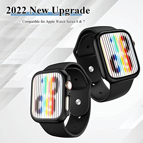 2 חבילות ymhml מארז תואם לסדרת Apple Watch 8 סדרה 7 מגן מסך 41 ממ, חדש משודרג כיסוי פנים סרטי זכוכית מחוסמת מזג