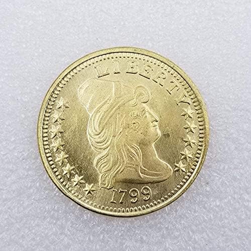 מלאכות עתיקות 1799 מטבע זהב אמריקאי סילבר סילבר סילבר סילון מטבע עגול