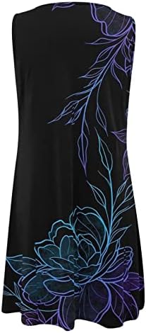 פוקאל שמלות קיץ לנשים 2023 חוף הולו מתוך צוואר אופנה ללא שרוולים הדפס פרחוני שמלה קיצית נדנדה מיני שמלה