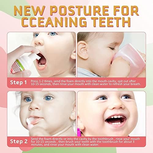 ילדים משחת שיניים קצף, פעוטות נגד חלל עם משחת שיניים סודה לשתייה נמוכה של פלואוריד, 360 מעלות לפה, לילדים בגילאי 3