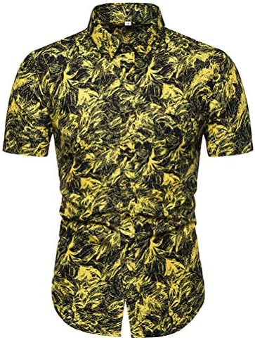 פרח גברים של Kissqiqi חולצת אימונית 2 חלקים חולצות הוואי מזדמנים תואמות חולצות שרוול קצר ומכנסיים חליפות תלבושות תלבושות