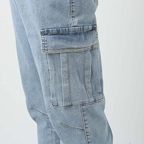 מכנסיים מיאשוי דק מתאים לגברים ישר חור אבזם רוכסן אמצע מותניים ג ' ינס ארוך מכנסיים גברים של בגדים