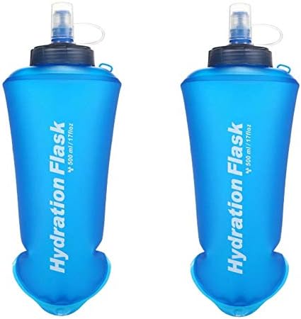 Baitoo TPU בקבוקי מים מתקפלים רכים, 2 חבילות 500 מל BPA נטולת בקבוק מתקפל ללא חפיסת הידרציה בקבוקי מים מתקפלים להפעלת