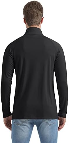 Boladeci's גברים UPF 50+ חולצות שמש 1/4 רוכסן שרוול ארוך SPF UV הגנה על משקל קל משקל יבש שומר גולף גולף