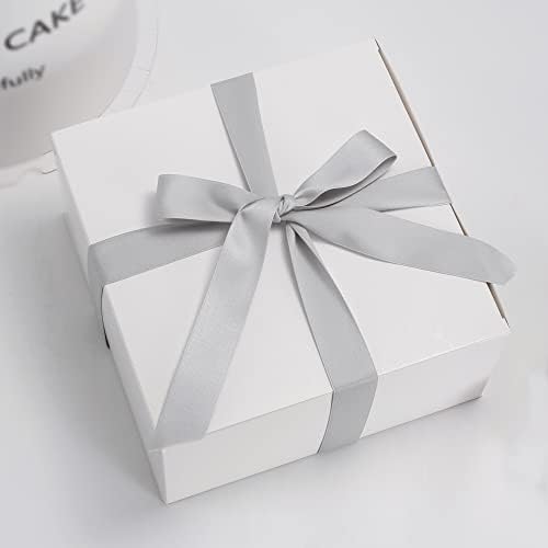 ווטין 8 x 8 x 4 אינץ 'קופסת מתנה לנייר לבן 12 קופסאות מתנה עם מכסים לקופסאות מתנה מתנה מושלם למתנות שושבינה, חג