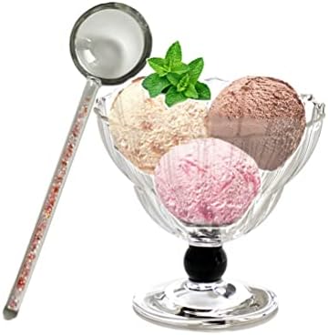 קערת גלידה של גאוגאו סט כוסות זכוכית קינוח עם כפית זוהר או כלי שתייה של קוקטייל מטבח