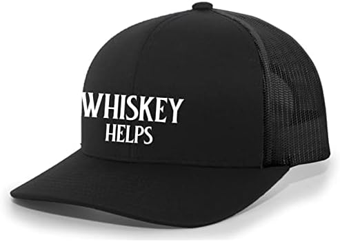 טרנץ חולצה החברה ויסקי עוזר מצחיק גברים של רקום רשת חזרה נהג משאית כובע בייסבול כובע