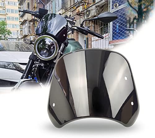 HARPUOU אופנוע אוניברסלי משמשה קדמית דונם רוח קדמית מסך זבוב קדמי עם הר לאופנוע 5 -7 פנס LED