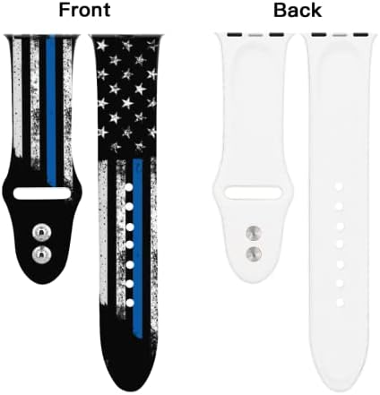 דגל אמריקה דגל Apple Watch תואם ל- Apple Watch 38/40/41/42/44/45 ממ, רצועות שורש כף יד מתכווננות רצועת החלפת סיליקון רכה