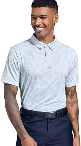 חולצות גולף של אפמוקה לגברים בביצועים יבש עם שרוול קצר הדפס לחות לחות חולצת פולו