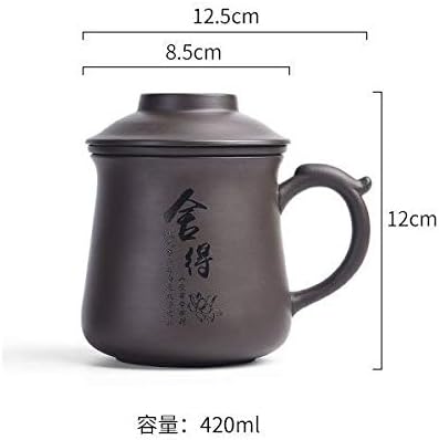 AESEARK כוס תה סינית סט בעבודת יד כוס תה חרסית ניידת, כוס קרמיקה, סט טיולים סט סיני-קונגפו סינית סט קפה ספל