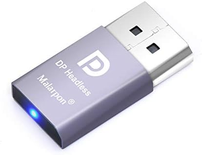 Malarpon Mini Dispaleport Emulator תצוגת רפאים ללא ראש עם אור כחול למחשב 4K מיני DPE DMAMME PLUG 6P