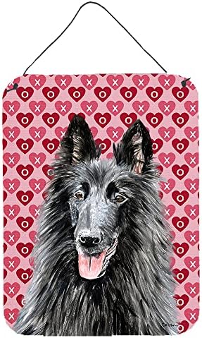 אוצרות קרוליין 9241 ד1216 לבבות כלבי רועים בלגיים אהבה והדפסים תלויים על קיר או דלת ליום האהבה, 12 על 16, ססגוניות