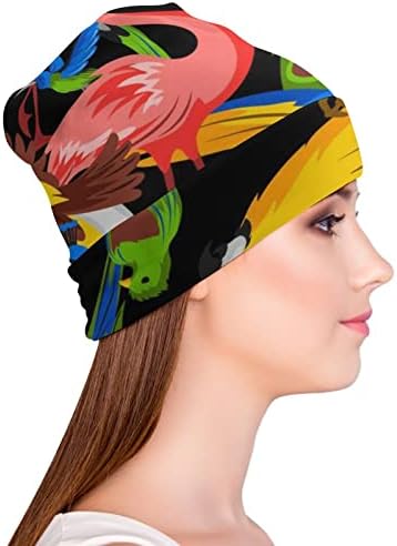 בייקוטואן טרופי אקזוטי ציפורים הדפסת כפת כובעי גברים נשים עם עיצובים גולגולת כובע
