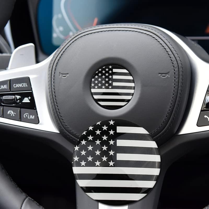 סמל תג דגל אמריקאי-תואם עם ב. מ. וו לוגו מרכז הגה, ידית מולטימדיה אידריב כיסוי