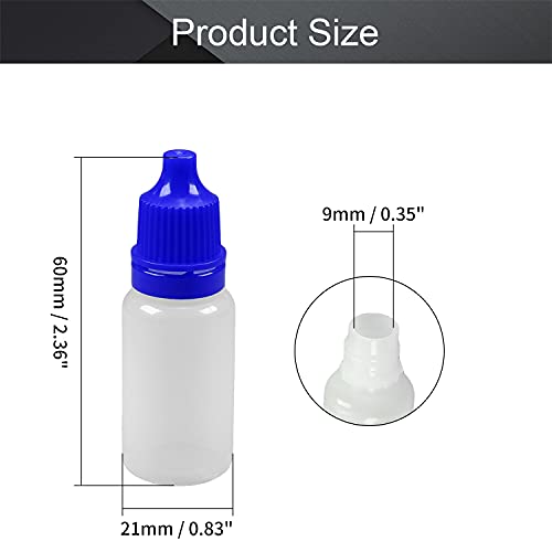 בקבוקי טפטפת פלסטיק עין מעבדה 0.3 עוז 10 יחידות, 10 מיליליטר טפטפת נוזל עיניים סחיטה פה דק דרך בקבוק אחסון חותם