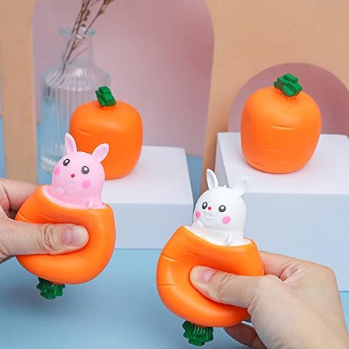 3 יח 'סחיטת בעלי חיים צעצועים גזר ארנב ארנב צעצועים צעצועים לחישה על סטרס.