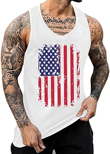 ג'יאבינג גברים עצמאות יום קיץ גופית גופית נושמת בגודל גדול חולצות ספורט חלקיות ללא שרוולים מזדמנים
