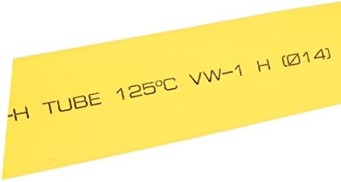 X-deree 2: 1 צינורות כיווץ חום מכווץ צינור מתכווץ גלישת 14 ממ דיא 10m 2 pcs צהוב (tubi termoretraibili termorestringenti