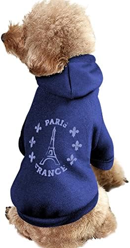 מגדל פריז אייפל בהתאמה אישית קפוצ'ונים עם כלבים מחמד רכים בגדי כלבים נעימים נושמים סוודרים מחמד נושמים עם כובע