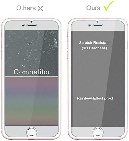 אייפון 7, אייפון 8 מגן מסך זכוכית כיסוי מלא, אוסף אטק מגן מסך זכוכית מחוסמת כיסוי מלא לאייפון אפל 8/7 4.7 - מזהה פנים / משטח