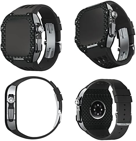 ערכת פס שעונים של סיבי פחמן של Kanuz עבור Apple Watch 8/7/6/5/4/SE סדרה, עבור להקת שעון 44/45 ממ, להקת שעון