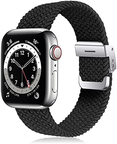 Beiziye תואם ל- Apple Watch להקות IWatch 49 ממ 45 ממ 44 ממ 42 ממ 41 ממ 40 ממ 38 ממ, לולאת סולו קלועה מתכווננת אלסטית