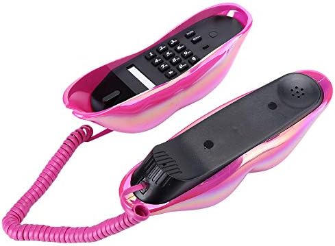 פה ורוד טלפון חידוש קווי חידוש סקסי שפתיים טלפון מתנה קריקטורה מעוצבת בצורת כבלים אמיתיים קווי קווי חמוד טלפונים מלחץ